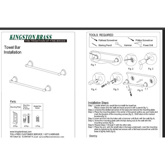 NEW Kingston Brass 18-Inch Heritage Towel-Bar, Oil Rubbed Bronze - Picture 6 of 6